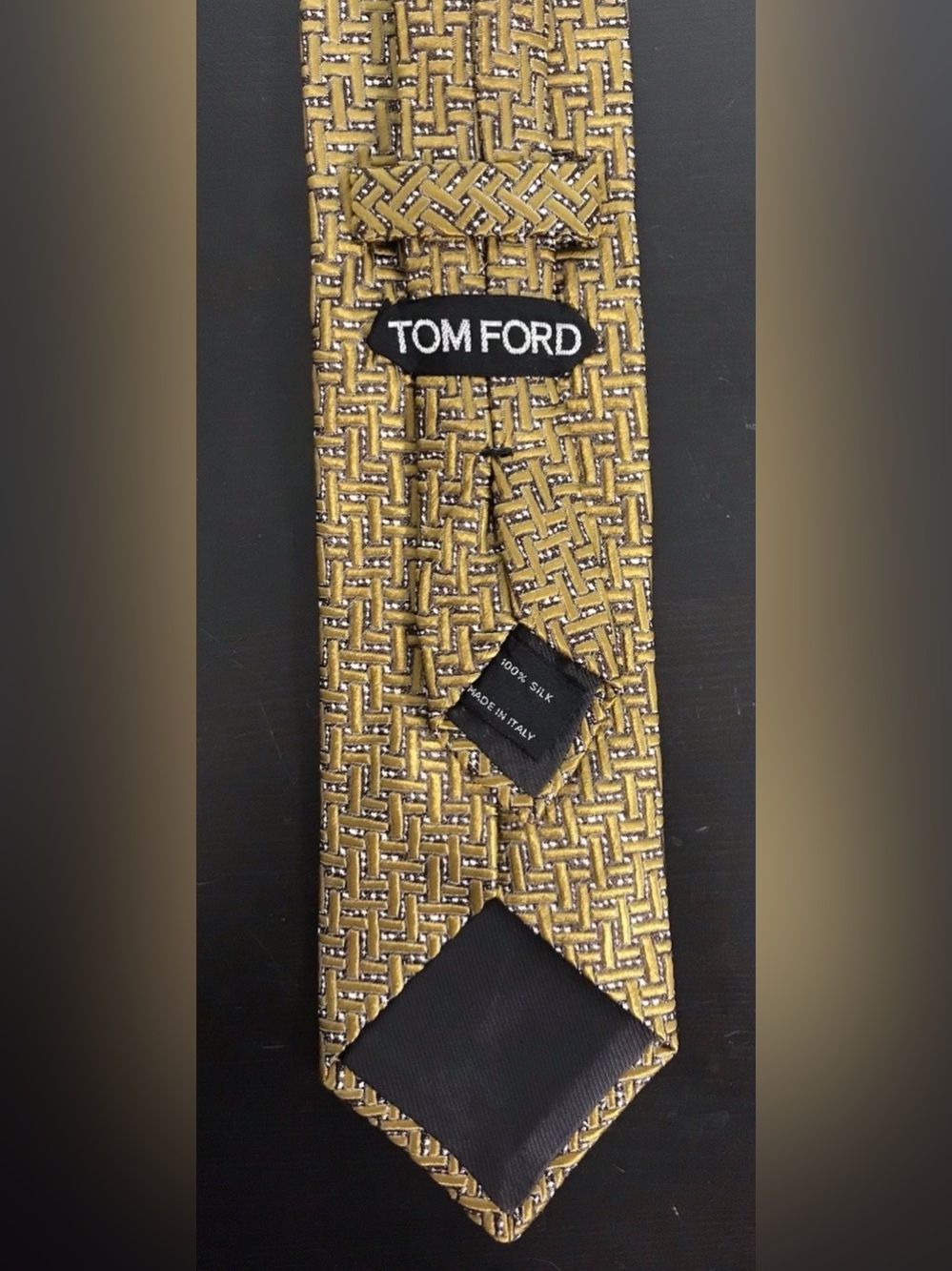 Tom Ford Textured Silk Tie with Subtle Black Accents